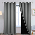 Yakamok Gray 100% Blackout Curtains Energy Saving Thermal Insulated 2 Thick by Yakamok