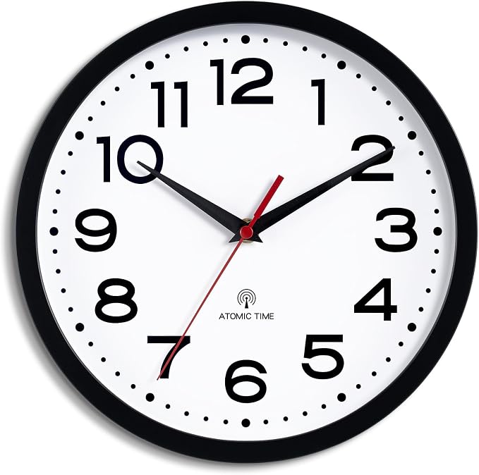 Roymnie Atomic Wall Clock 10 Inch, Modern Clock Battery Operated Classic Analog by Unknown