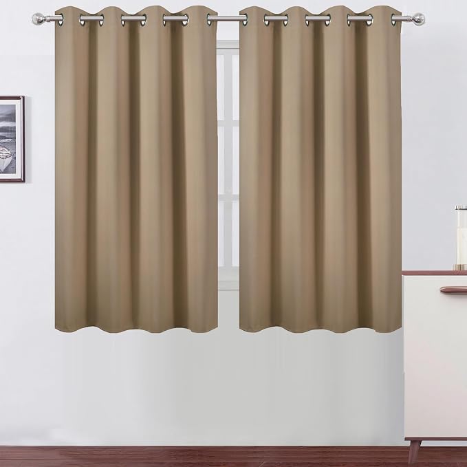 LEMOMO Natural Thermal Blackout Curtains/52 x 54 Inch/Set of 2 Panels Room by Lemomo