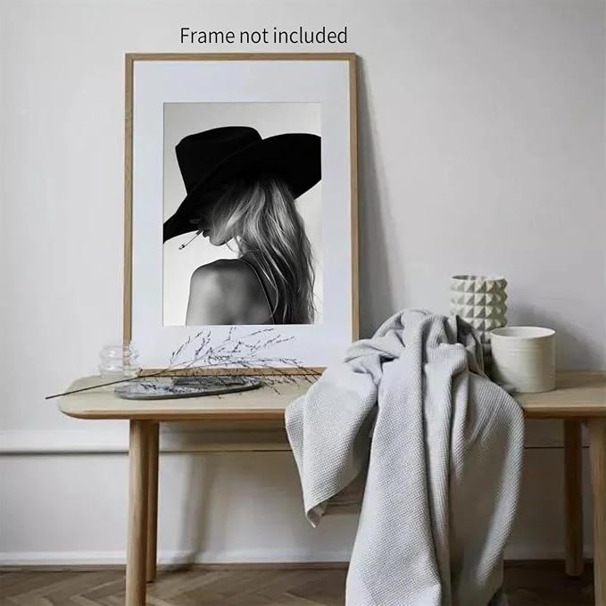 FuSatisYilife Trendy Black And White Wall Art Cool Western Woman Smoking Prints - Image 5