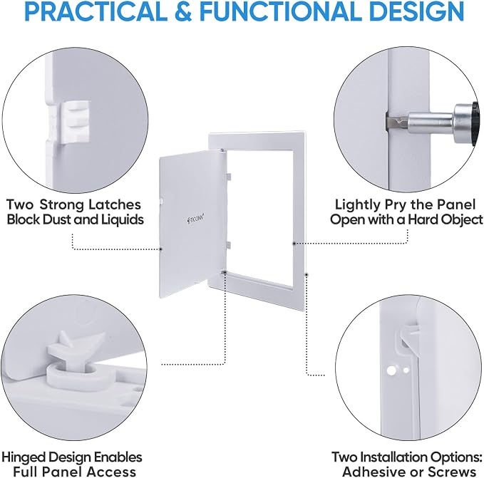 TICONN Access Panel for Drywall, 6 x 9 Inch ABS Plastic Wall Hole Cover Access - Image 3
