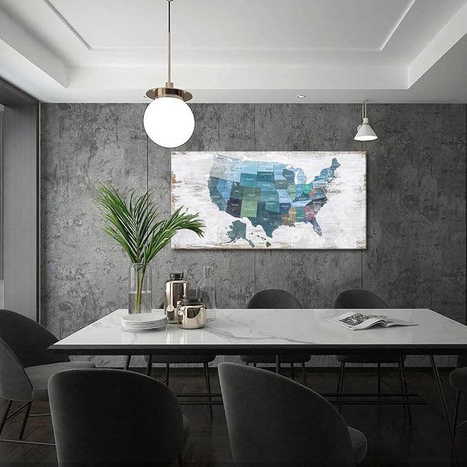Map of The United States Wall Decor Map Canvas Wall Art - Image 5