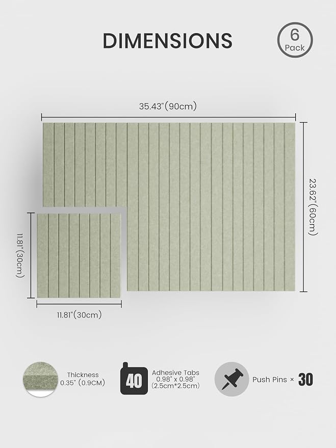 Bumusty Large Cork Board Alternative-36 x 24" Felt Bulletin Board Tiles - Image 2