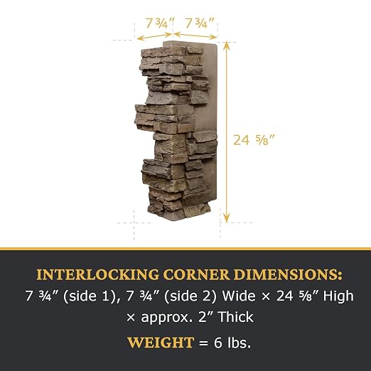 AZ Faux High-Density Polyurethane Faux Stone Interlocking Outside Corner - Image 3