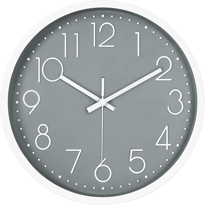 JUSTUP 12in Non-Ticking Wall Clock, Silent Battery Operated Wall Clock by Justup