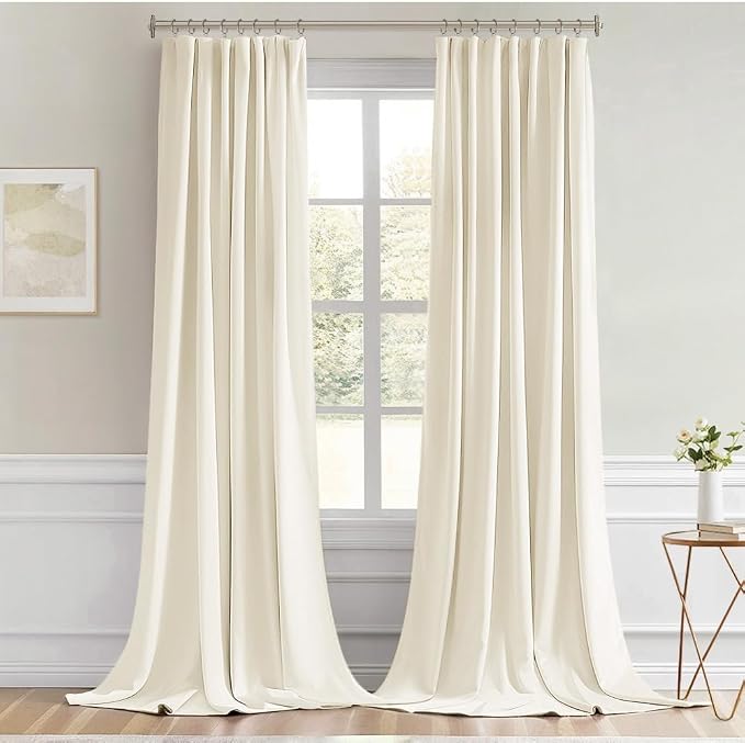 MIULEE Birch Back Tab Blackout Curtain 96 Inch Long 2 Panels Set - Image 9