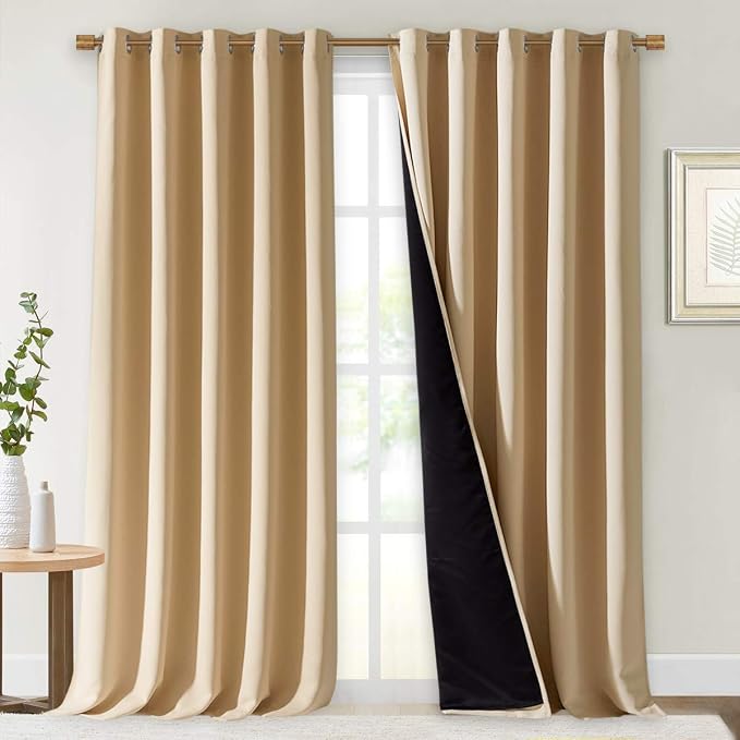 NICETOWN Thermal Insulated 100% Blackout Curtains, Cold Noise Reducing by NICETOWN