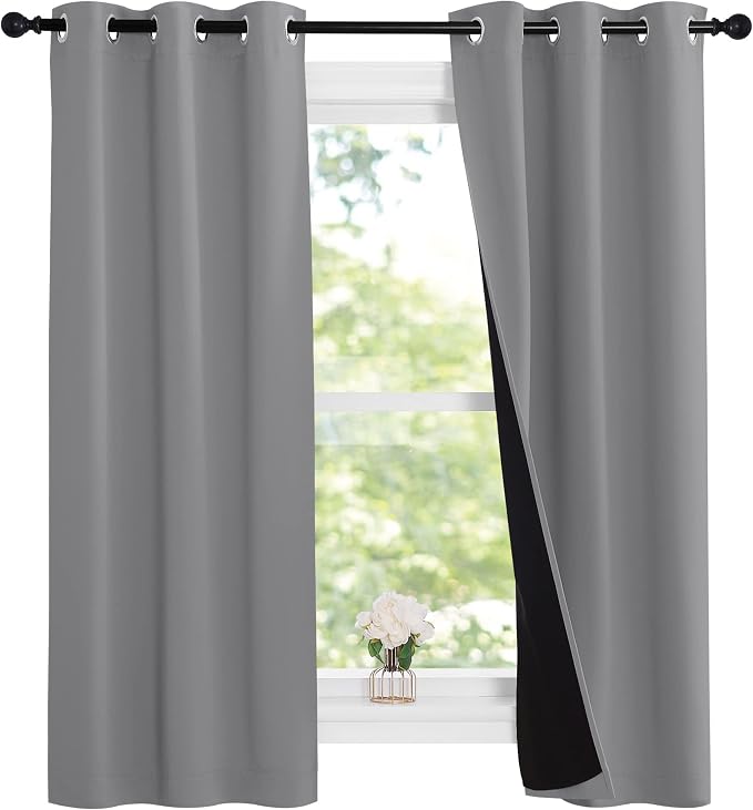 NICETOWN Noise and Lights Block Out Curtains, Thermal Insulated 100% Blackout - Image 2