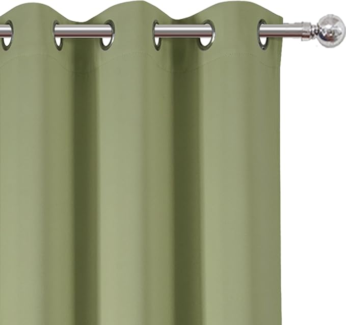 LEMOMO Sage Green Thermal Blackout Curtains/42 x 84 Inch/Set of 2 Panels Room - Image 6