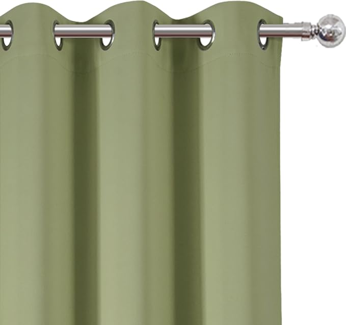 LEMOMO Blackout Curtains 42 x 63 inch/Sage Green Curtains Set of 2 - Image 6