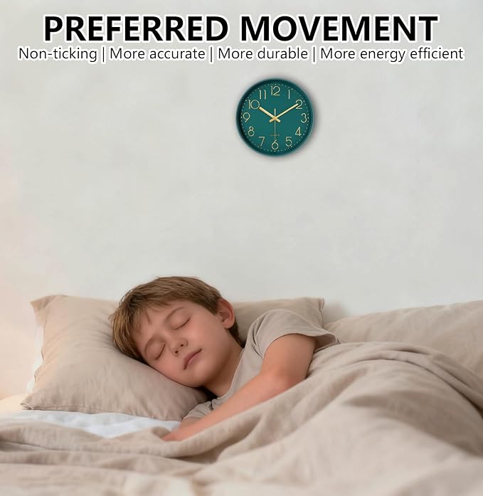 Silent Wall Clocks Battery Operated 8 Inch, Analog Wall Clock - Image 4