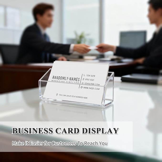 4 Pack Acrylic Business Card Holder, Wall Mount Name Card Holder, Office - Image 5