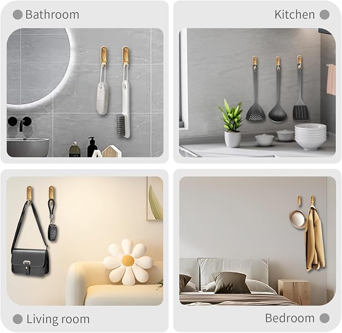 2PCS Foldable Wall Hooks, Flip Down Design - Image 6