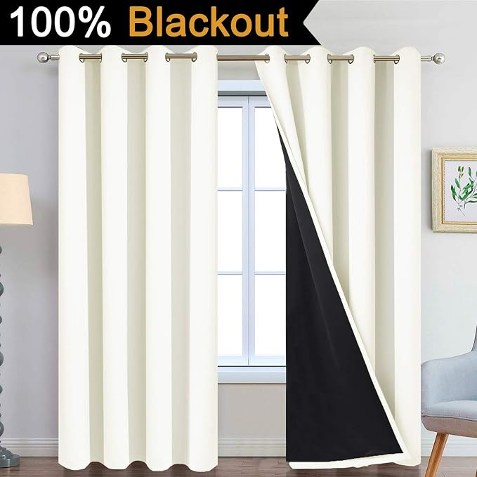 Yakamok 100% Blackout Curtains Thermal Insulated Curtain Panels - Image 2