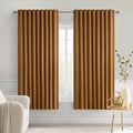 MIULEE Golden Brown Back Tab Blackout Curtains 63 Inch Length 2 Panels Set by MIULEE
