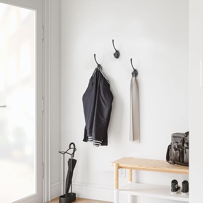 Heavy-Duty Metal Coat Hooks for Wall, Double Robe Hooks for Coat - Image 7