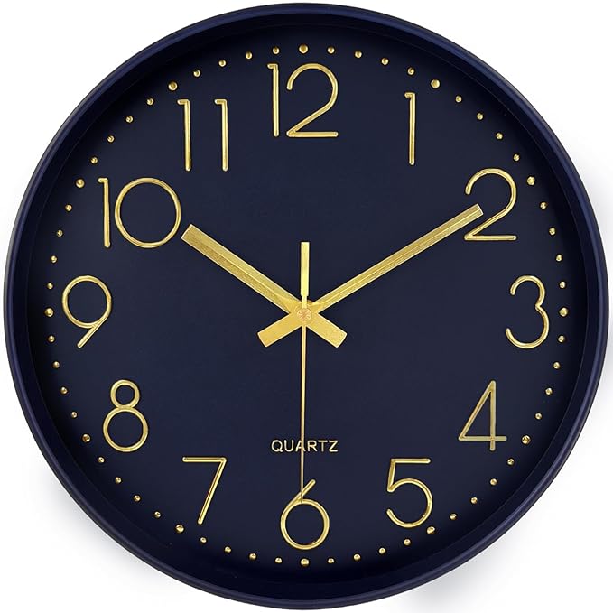 Wall Clock, Silent Wall Clocks Battery Operated 10 Inch- Modern Non Ticking by MABPEDO