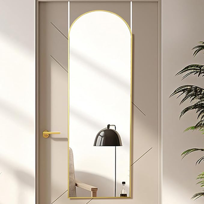 Otlsh 16"50" Arch Wall Mirror, Over The Door, Thin Frame Aluminum Alloy by Otlsh
