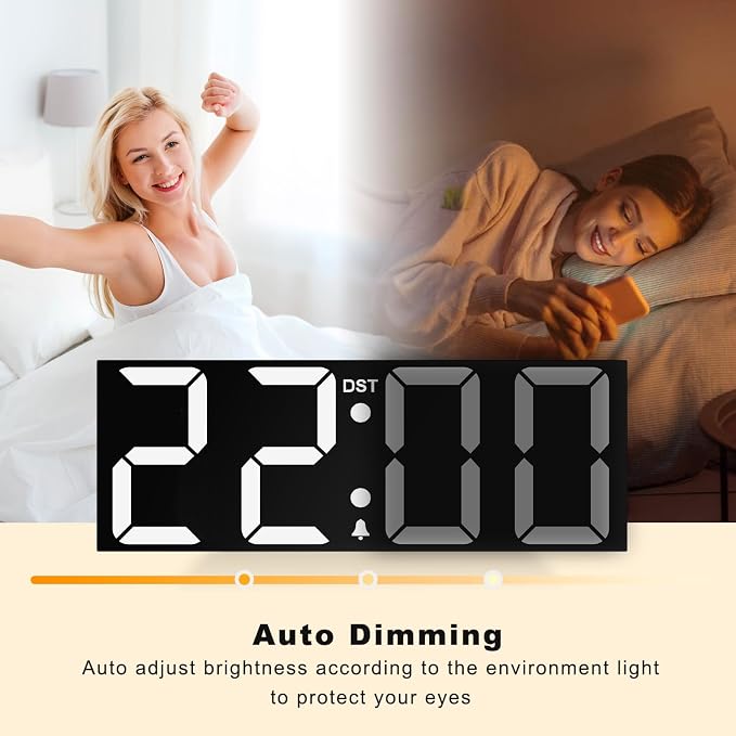 JALL 22'' Large Digital Wall Clock, Big LED Number Dispaly, Night Light - Image 5