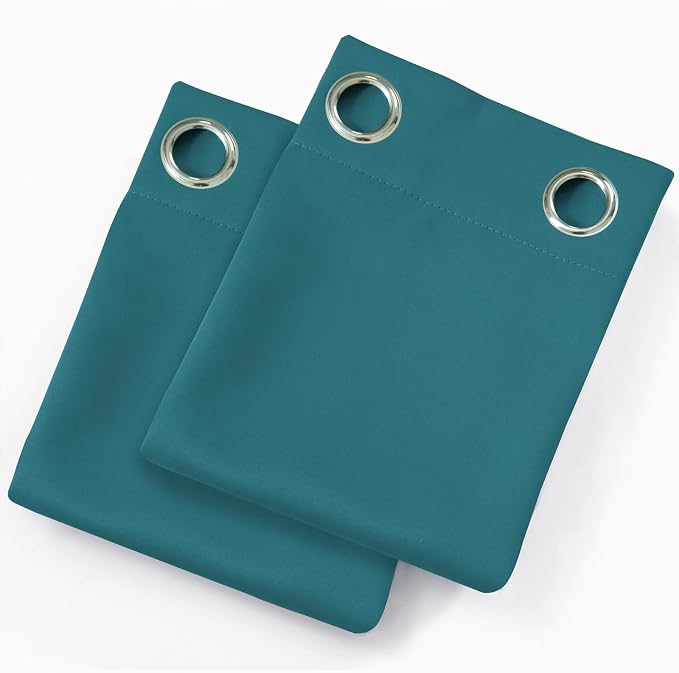 LEMOMO Blackout Curtains 52 x 120 Inch Long Sea Teal Curtains Set of 2 Panels - Image 9