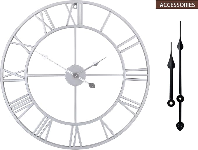 LEIKE 24" Modern Large Wall Clocks, Silent Non Ticking, Battery Operated - Image 2