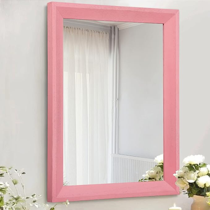 AAZZKANG Rectangle Mirror with Wood Frame Modern Farmhouse Wall Mirrors Decor by AAZZKANG