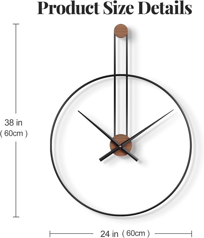 Large Wall Clock 24 Inch, Modern Silent Non-Ticking Clocks - Image 5