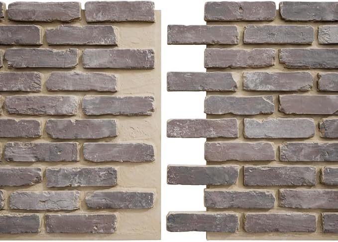 EverStone Aged Brick Faux Brick Panel, 46 7/8"W x 27"H x 1 1/4"D, Limewashed - Image 8