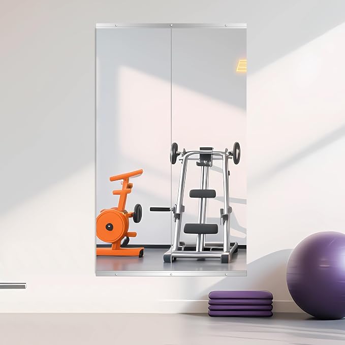 Ruomeng Home Gym Mirror, Large Frameless Body Mirror Tempered Glass - Image 7