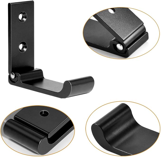 Folding Coat Hooks, Matte Black Wall Hooks - Image 4