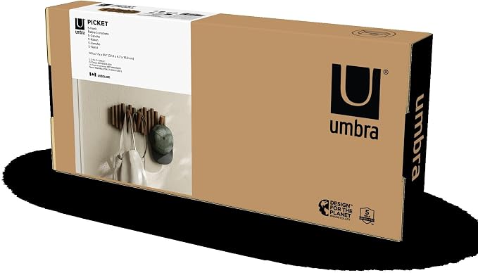 Umbra Picket Wall-Mounted Coat Rack Rail Hook - Image 8