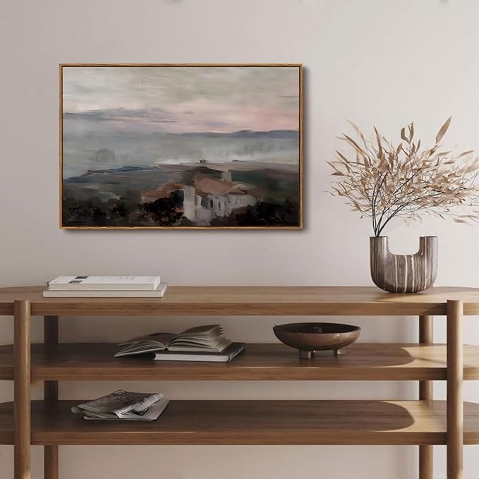 OIQArtOIQ Vintage Landscape Canvas Wall Art Framed Natural Scenery Painting - Image 4