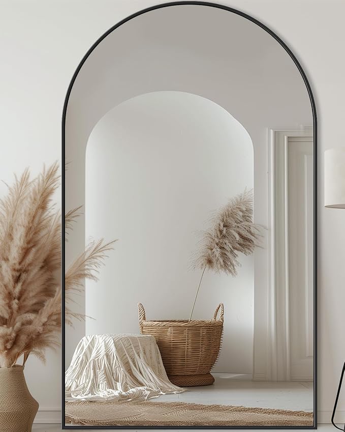 Antok 76" x44” Arched Full Length Floor Mirror, Free Standing/Wall Mount/Leaning - Image 2