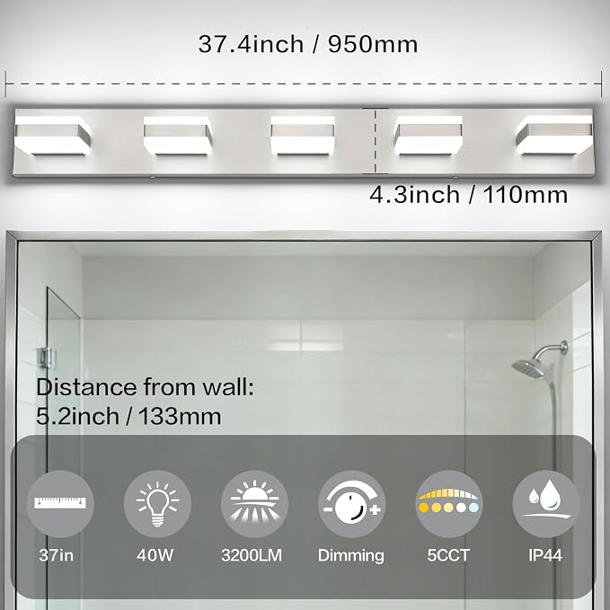 SOLFART Brushed Nickel Vanity Lights - Image 5