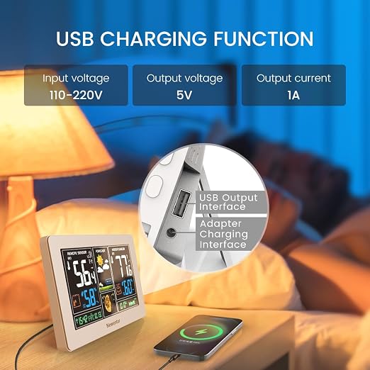Newentor Weather Station Wireless Indoor Outdoor Thermometer, Color Display - Image 6