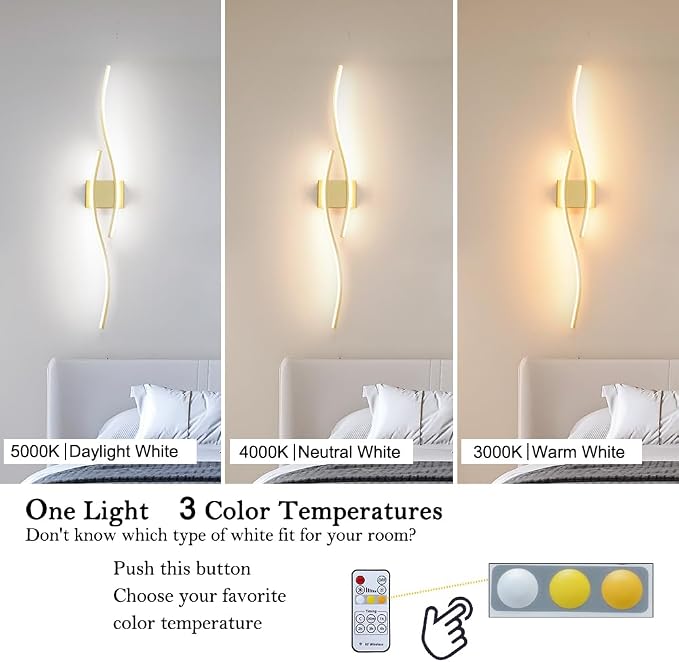 Modern Wall Sconces Set of 2, Dimmable LED - Image 8