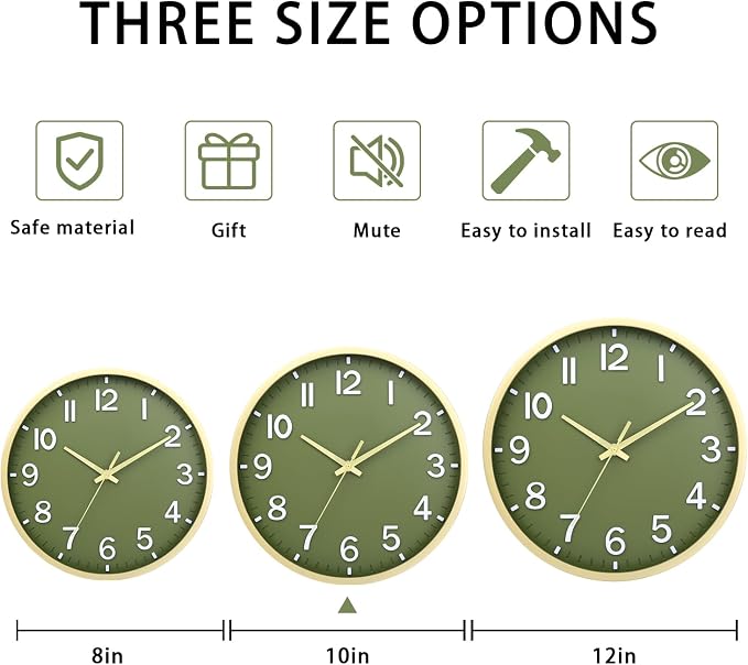 Wall Clocks Battery Operated 10 inch Modern Wall Clock, Silent Non Ticking Wall - Image 4