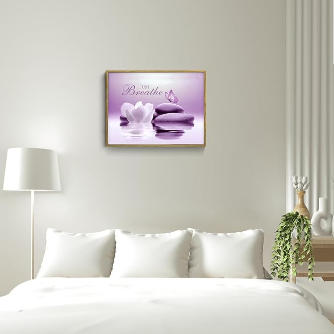 EOBTAIN Zen Framed Wall Art for Living Room Water Lily Floral - Image 5