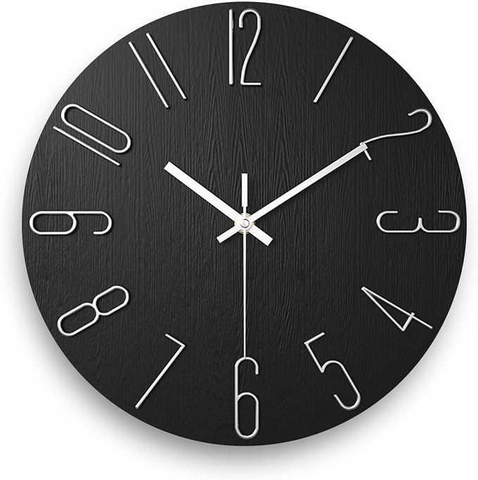 Wall Clock, Silent Clock, Wall Clocks Battery Operated， 12 inch Modern Wall by Fapugh