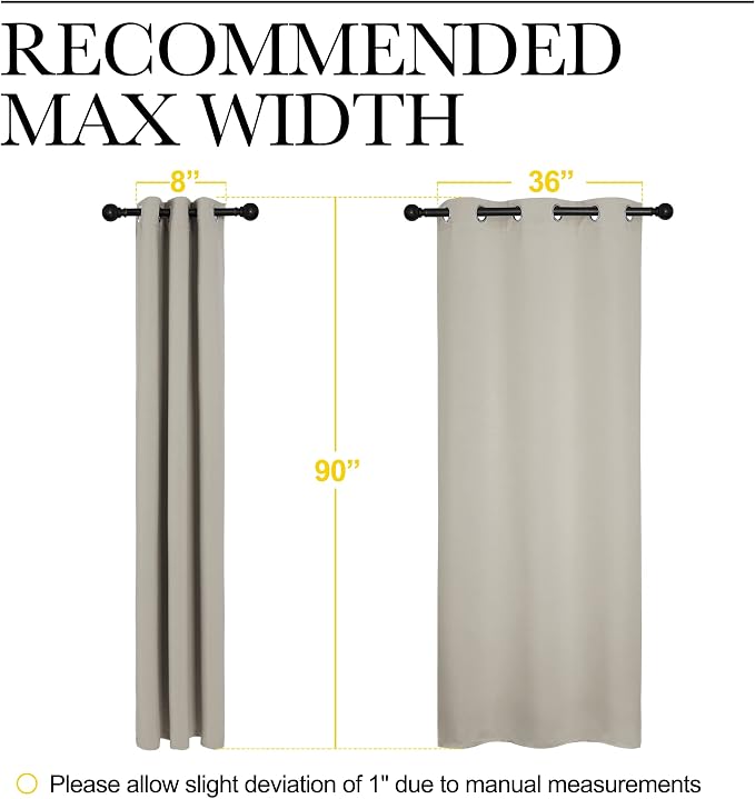 NICETOWN Room Darkening Curtain Panels 90 inches Long, Privacy Draperies - Image 7