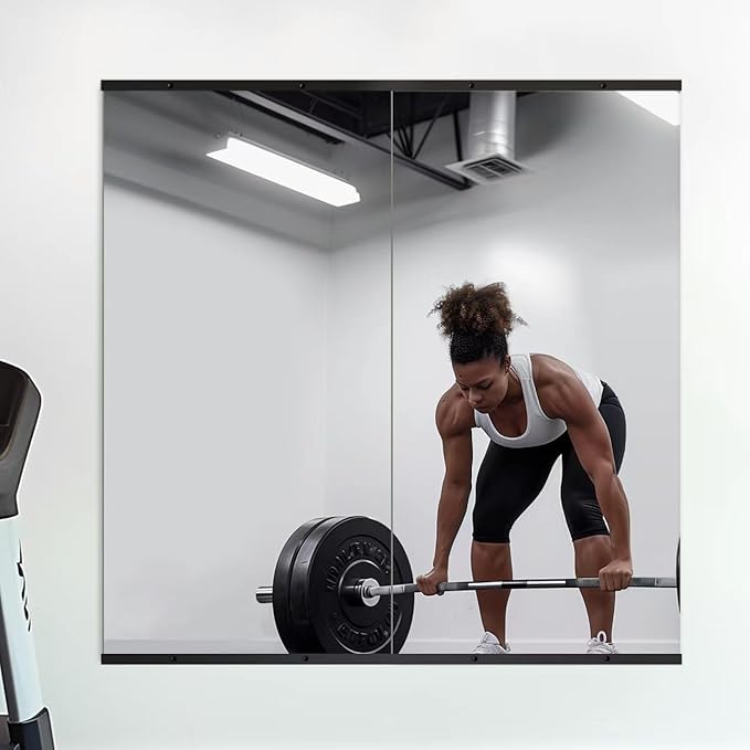 Delma Home Gym Mirror, Large Full Body Tempered Glass Frameless, Wall-Mounted by Delma