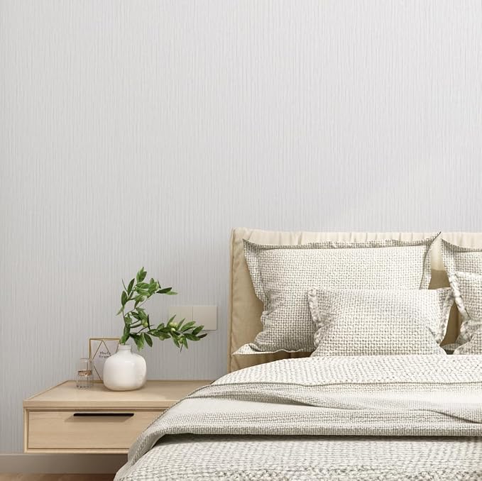Grasscloth Peel and Stick Wallpaper 20.8"x394" Light Gray Thick Fabric Textured - Image 7