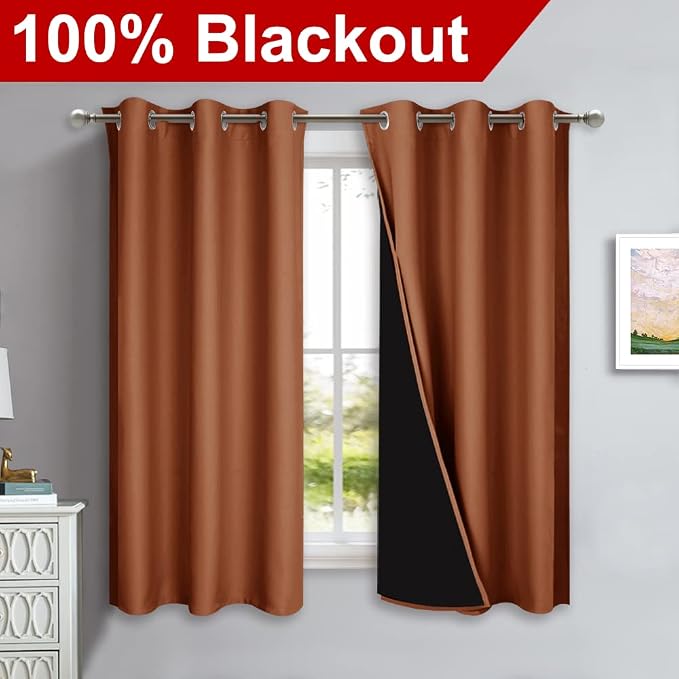 NICETOWN 100% Blackout Short Curtains - Image 2