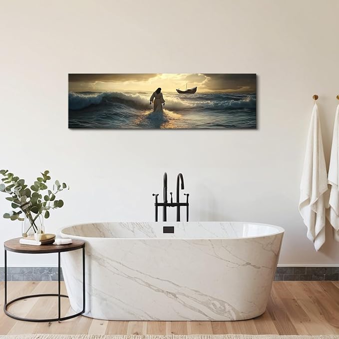 Jesus Walking on Water Wall Art Christian Picture Wall Decor - Image 4