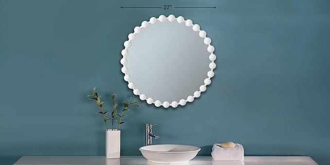 Madison Park Round Mirror, Metal Frame Circle Mirror 27 inch, Wall Art Decor - Image 10