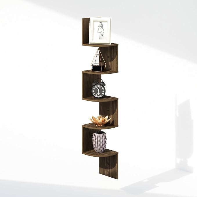 Furinno Rossi 5-Tier Floating Corner Shelf - Image 3