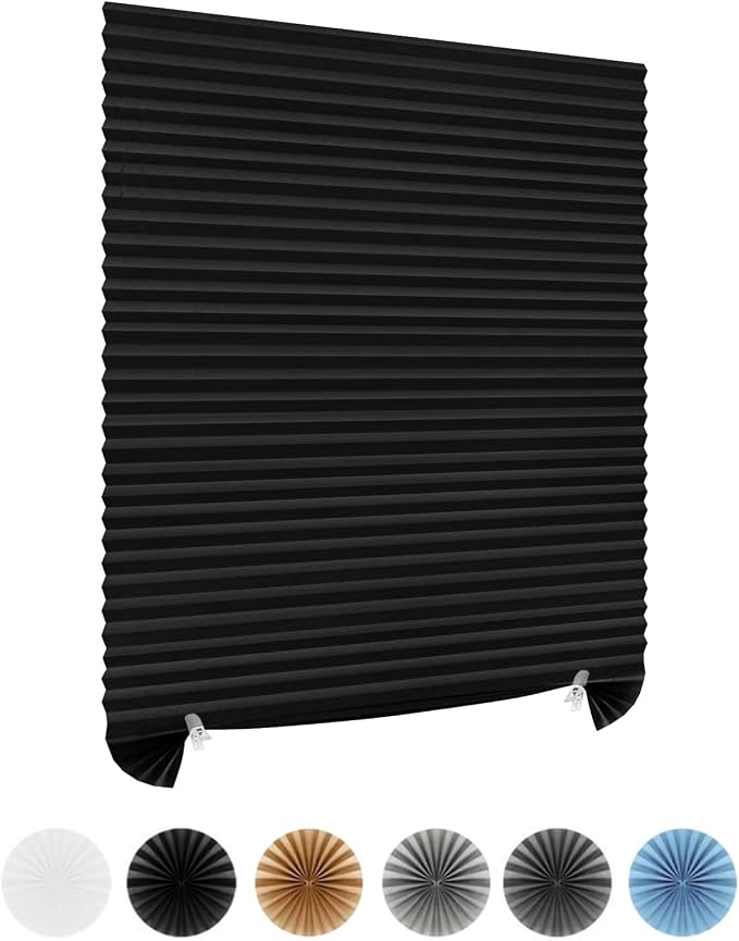 Window Blinds Cordless Blackout No Drill Cut to Size Clip On Stick On Self by Maritown
