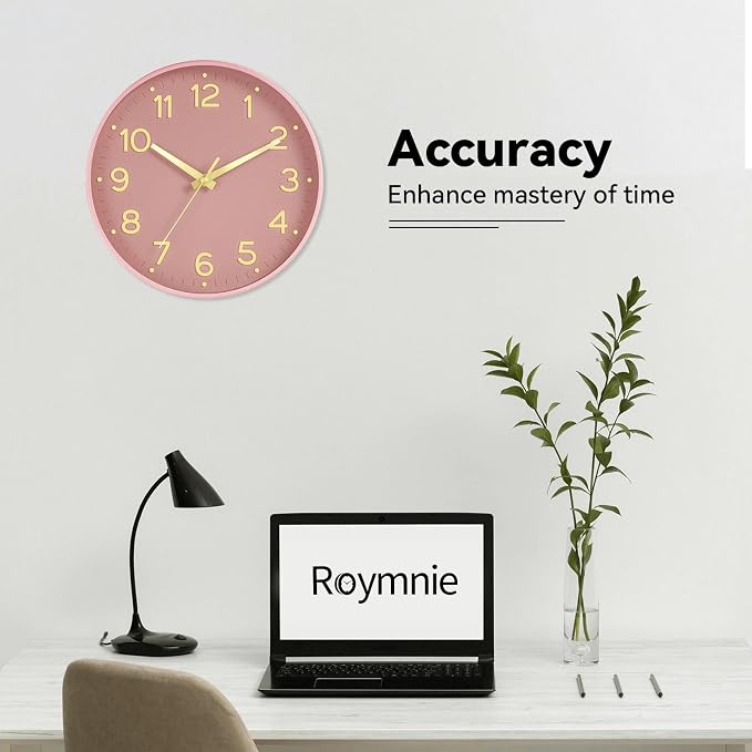 Roymnie Wall Clock 12 Inch Silent Wall Clocks Battery Operated-Modern Non - Image 7