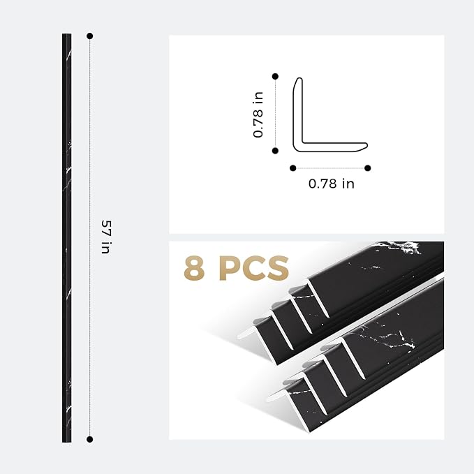 OUZUGIE 8-Pack 57 Inches, WPC Slat Wall Panel Trim, Corner Guard - Image 3