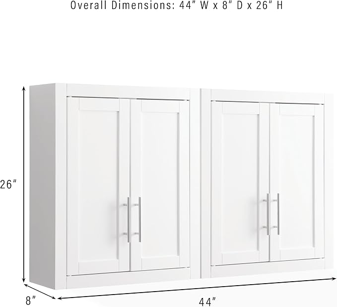 Crosley Furniture Savannah 2-Piece Wall Storage Cabinet, Cabinets - Image 3
